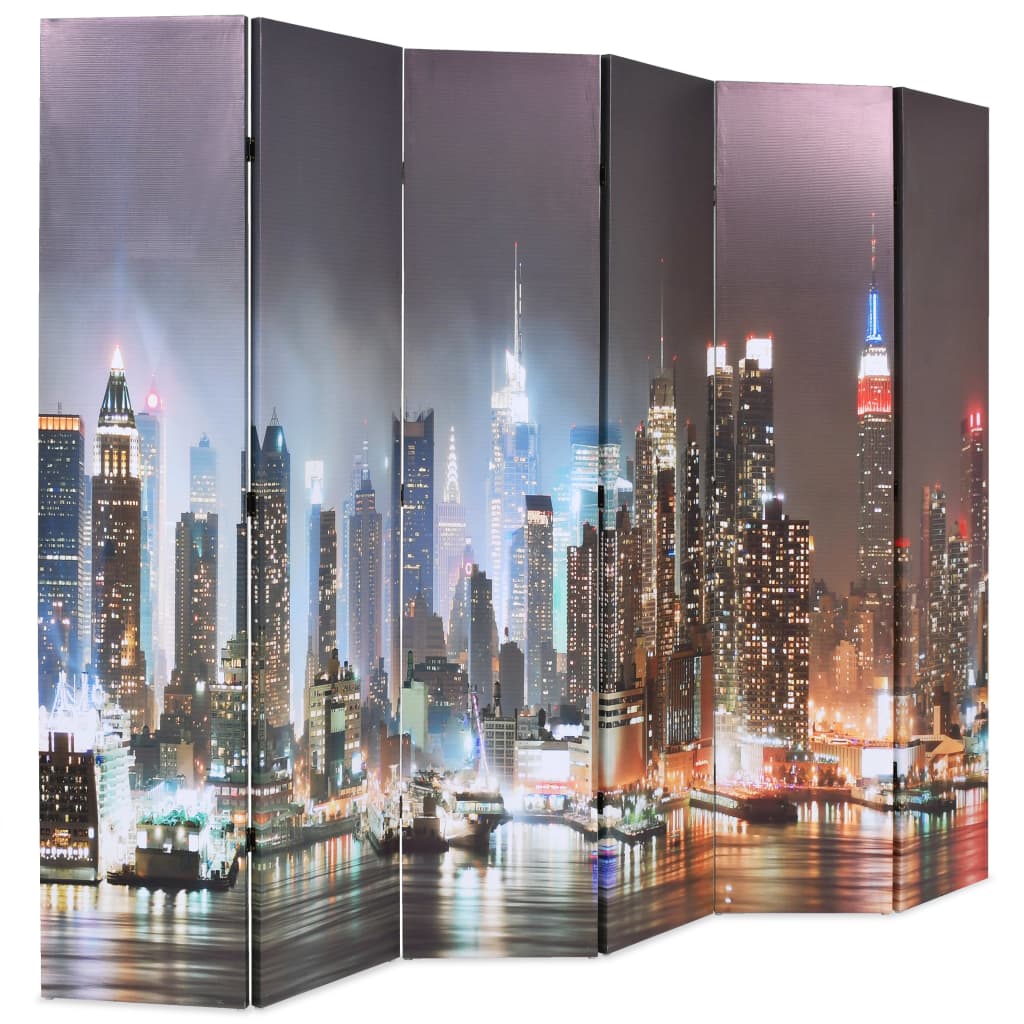 Cloison de séparation pliable 228 x 170 cm New York la nuit