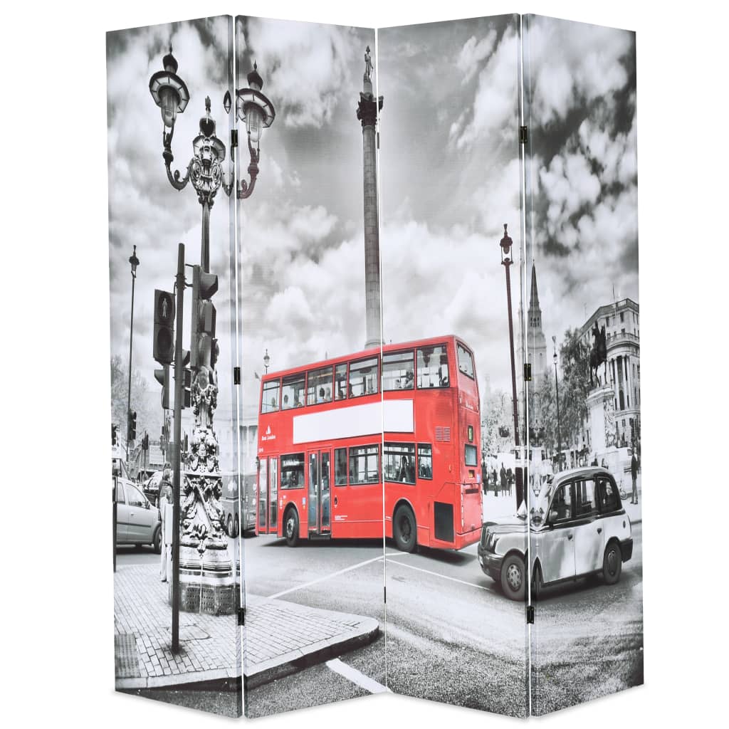 Paravent intérieur 160 x 170 cm Bus londonien Noir et blanc