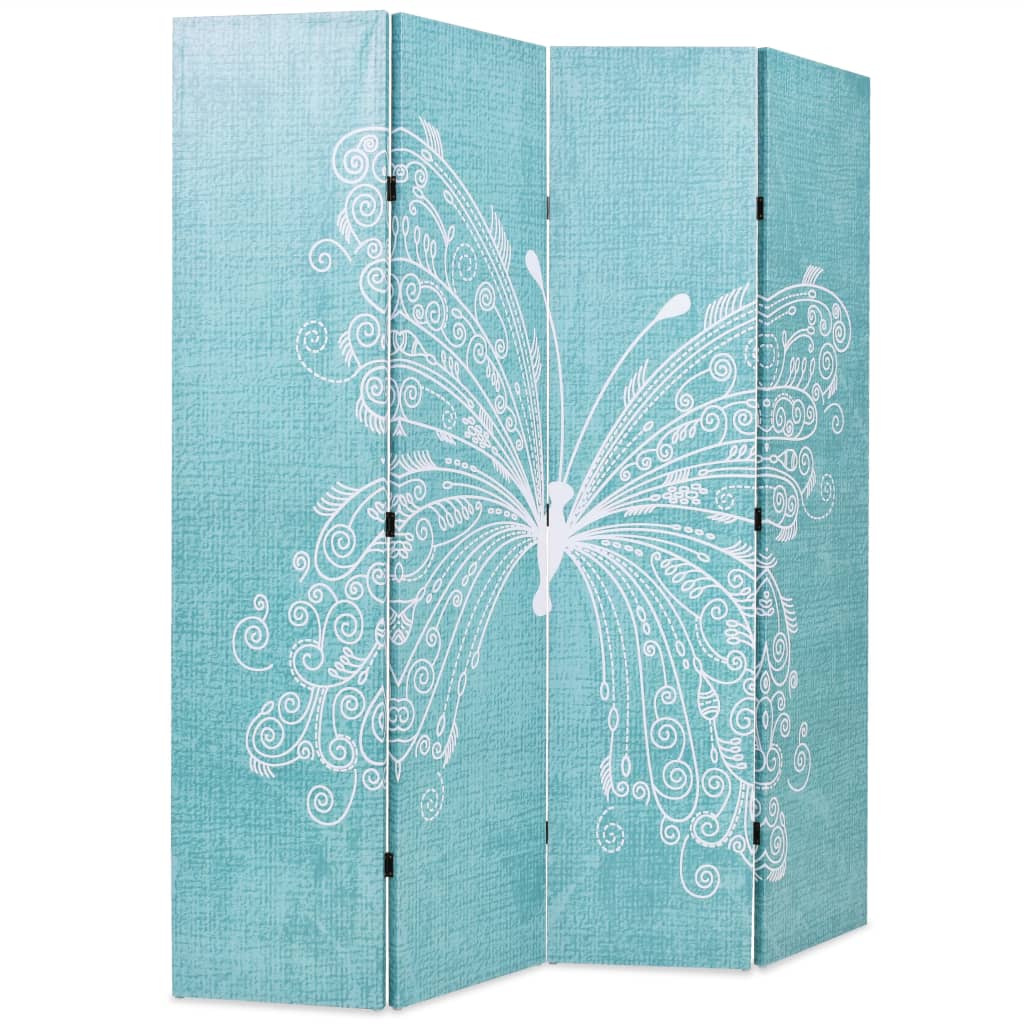 Cloison de séparation pliable 160 x 170 cm Papillon Bleu