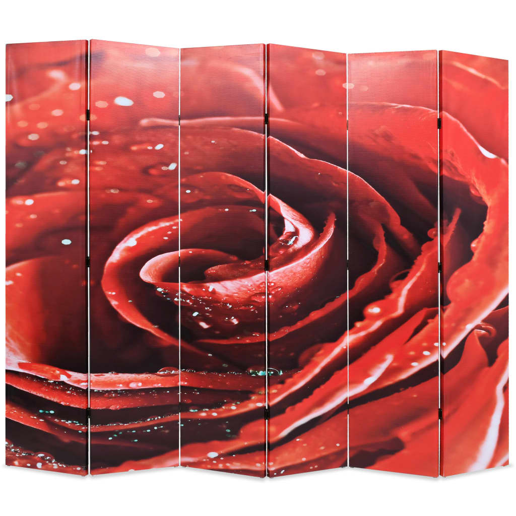 Cloison de séparation pliable 228 x 170 cm Rouge rose