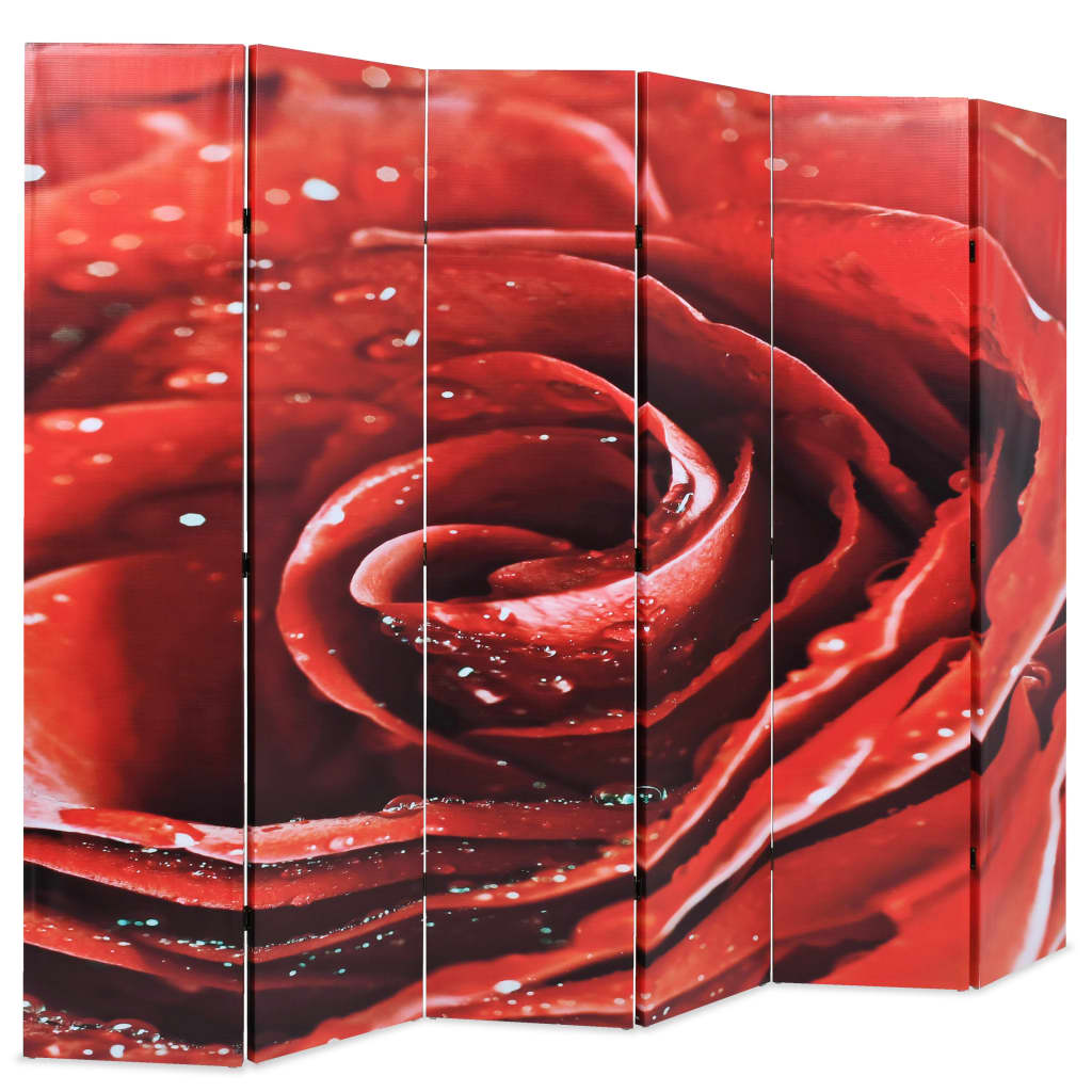 Cloison de séparation pliable 228 x 170 cm Rouge rose