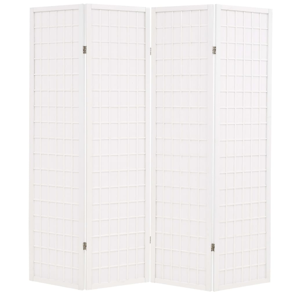 Paravent intérieur 4 panneaux Style japonais 160x170cm Blanc
