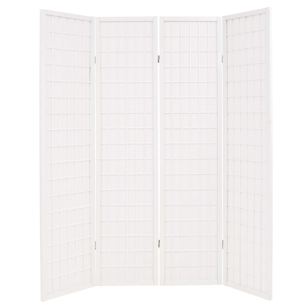 Paravent intérieur 4 panneaux Style japonais 160x170cm Blanc