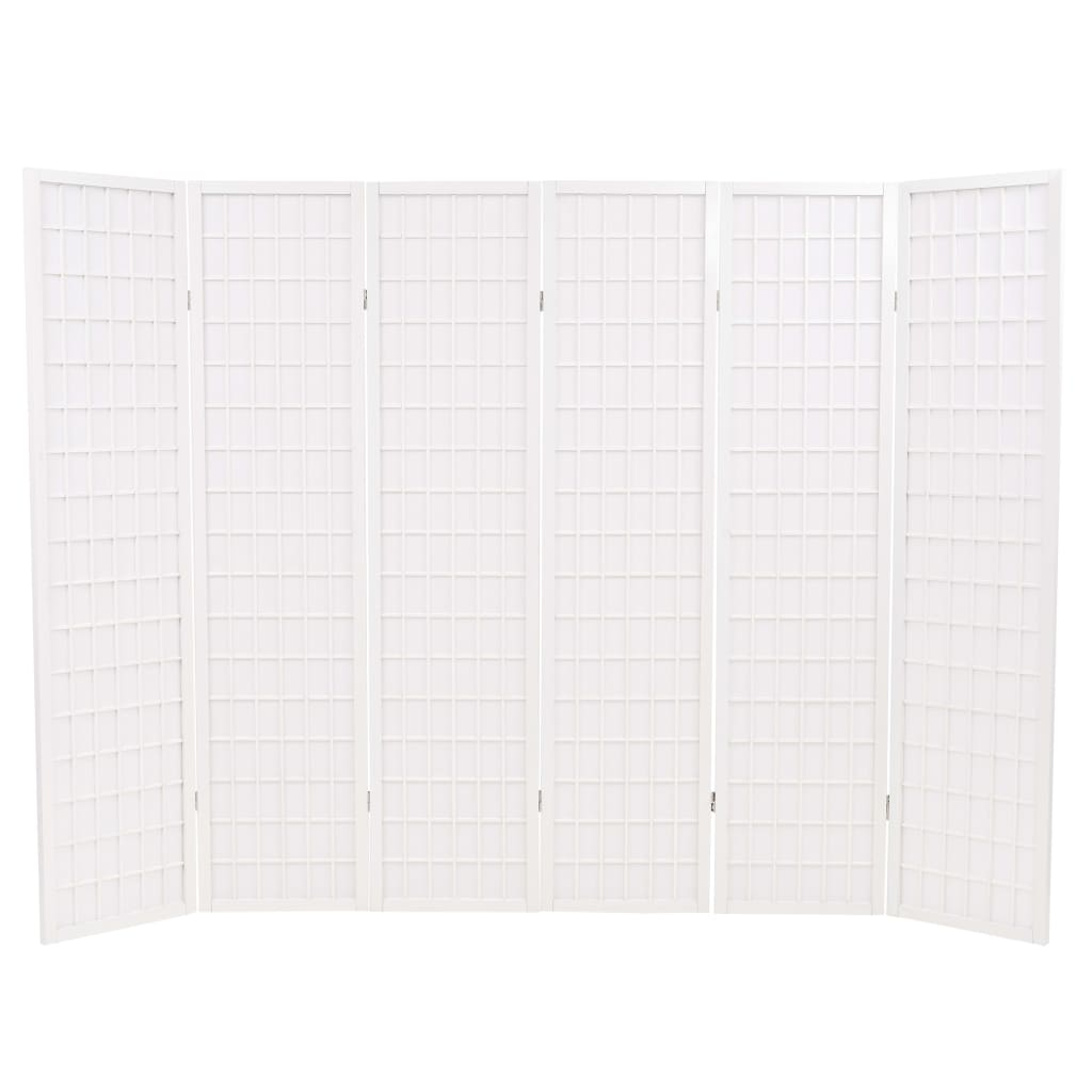 Paravent intérieur 6 panneaux Style japonais 240x170cm Blanc