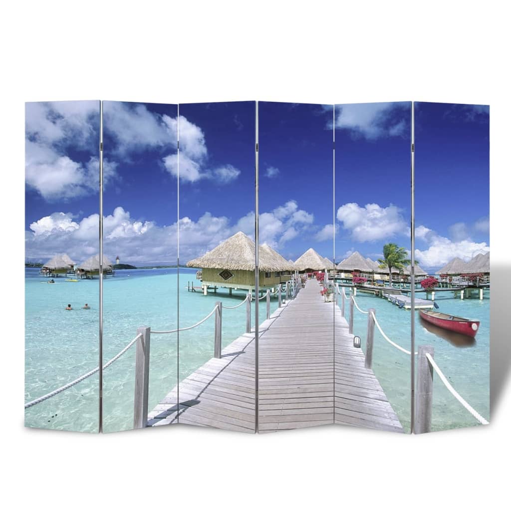 Cloison de séparation pliable 217×170 cm Plage