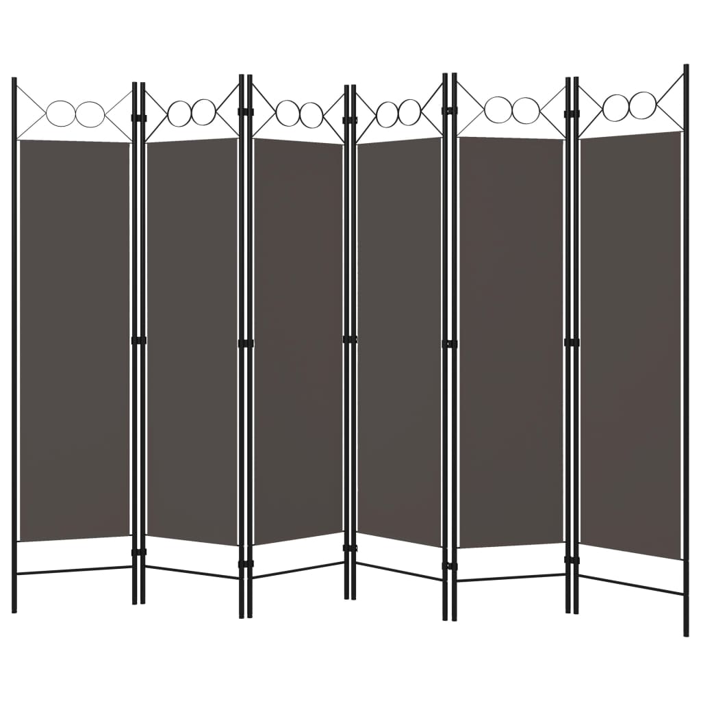 Cloison de séparation 6 panneaux Anthracite 240×180 cm