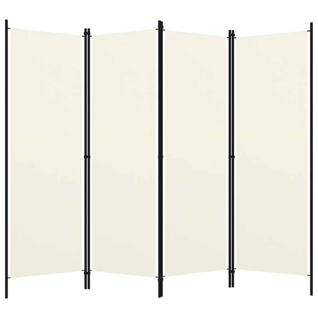 Paravent intérieur 4 panneaux Blanc crème 200×180 cm