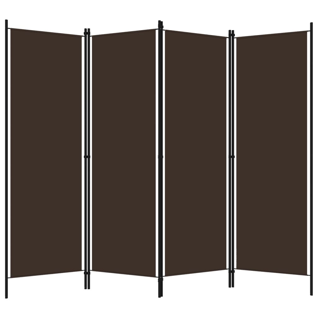 Cloison de séparation 4 panneaux Marron 200×180 cm