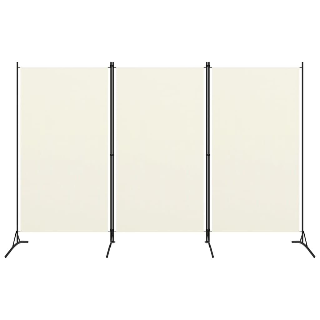 Cloison de séparation 3 panneaux Blanc crème 260×180 cm