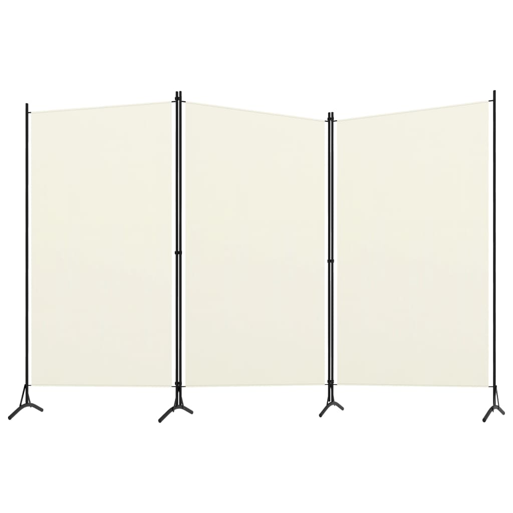 Cloison de séparation 3 panneaux Blanc crème 260×180 cm