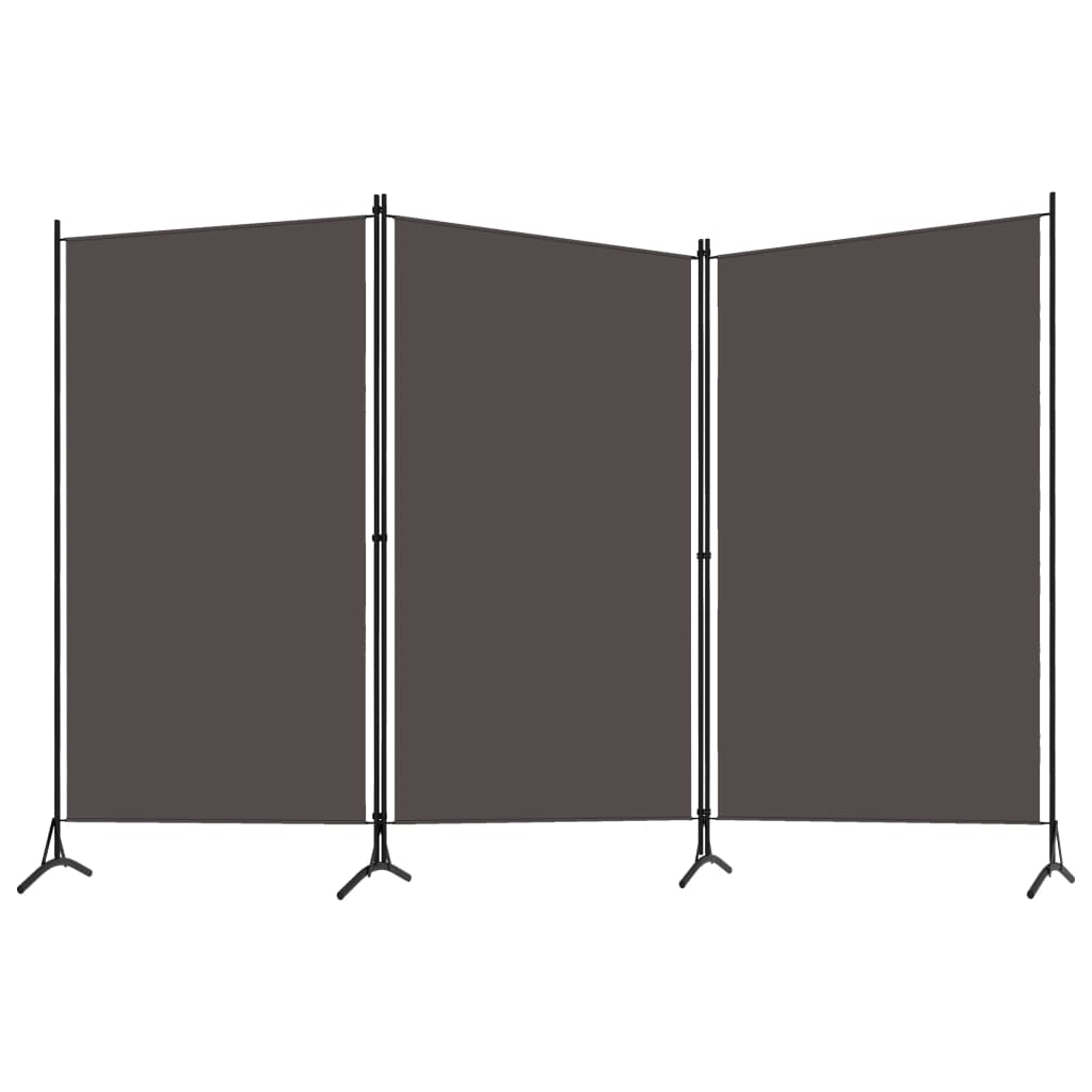 Cloison de séparation 3 panneaux Anthracite 260×180 cm