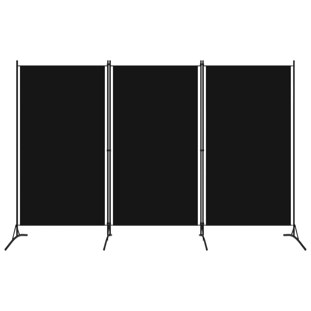 Cloison de séparation 3 panneaux Noir 260×180 cm