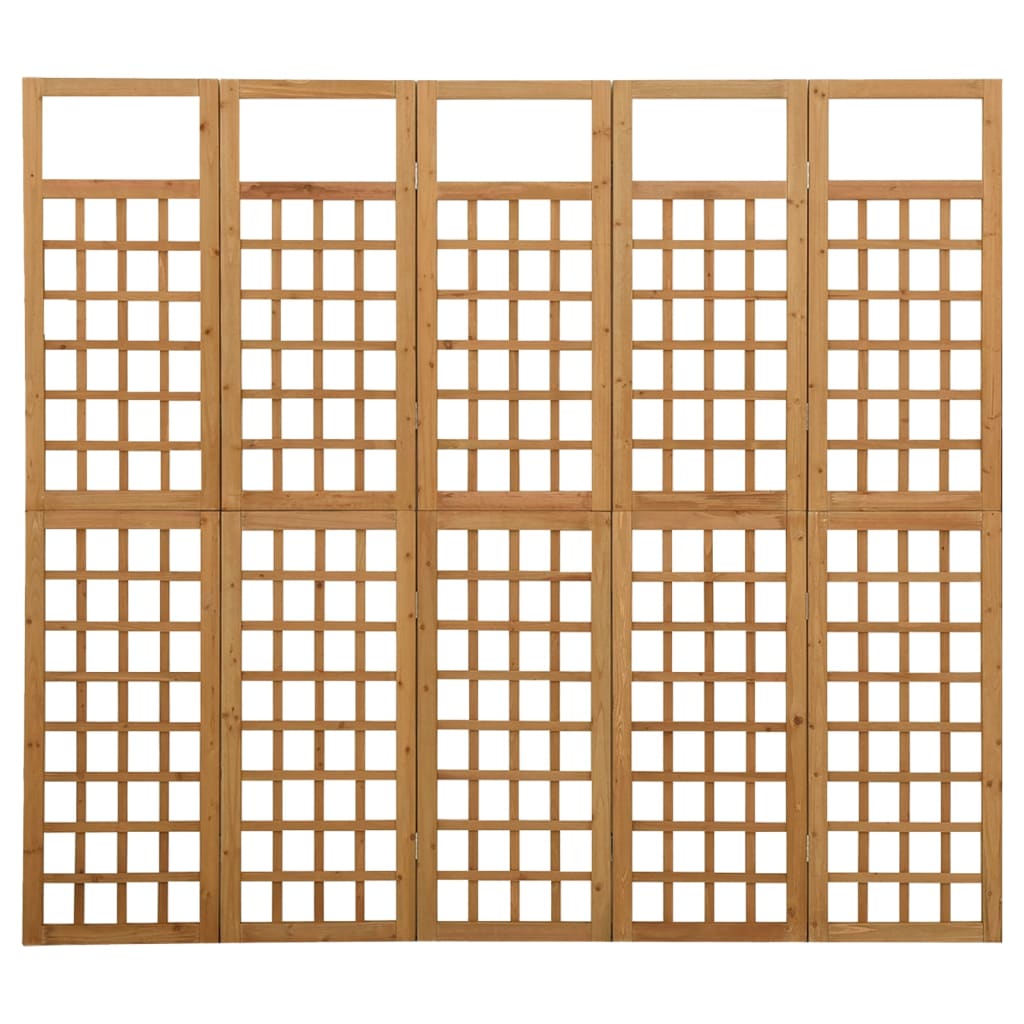 Cloison de séparation à 5 panneaux Bois de pin 201,5×180 cm