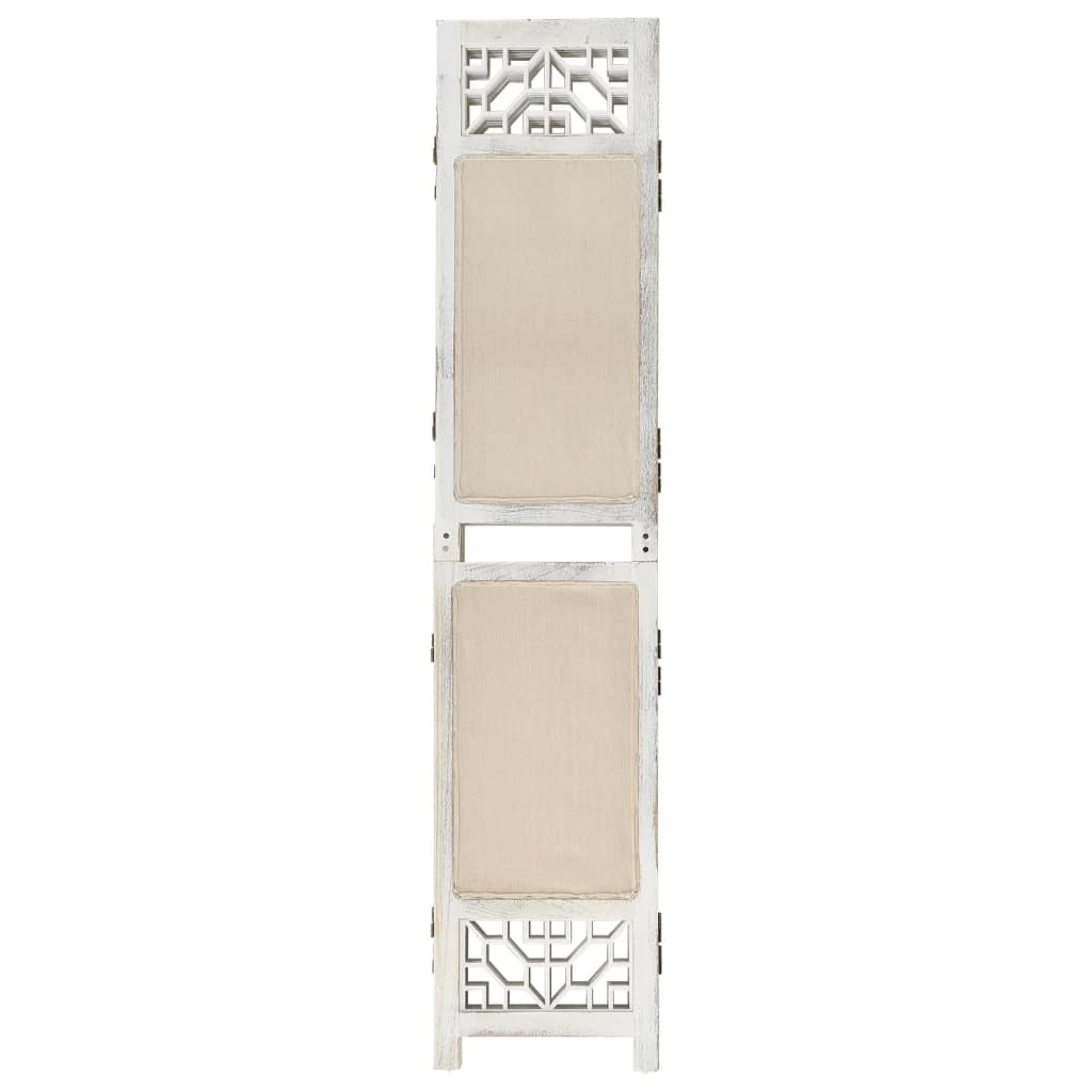 Cloison de séparation 3 panneaux Crème 105×165 cm Tissu