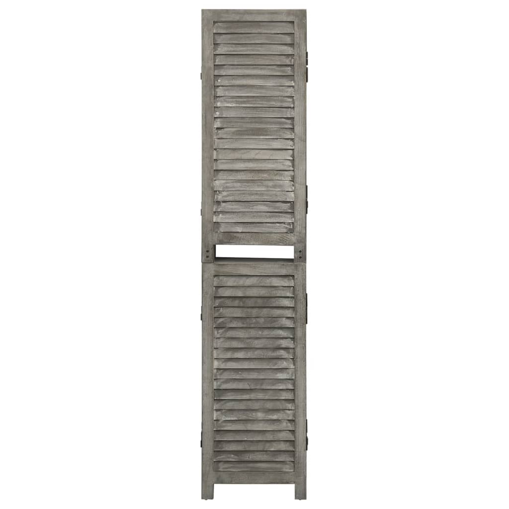 Cloison de séparation 3 panneaux Gris 106,5×166 cm Bois solide