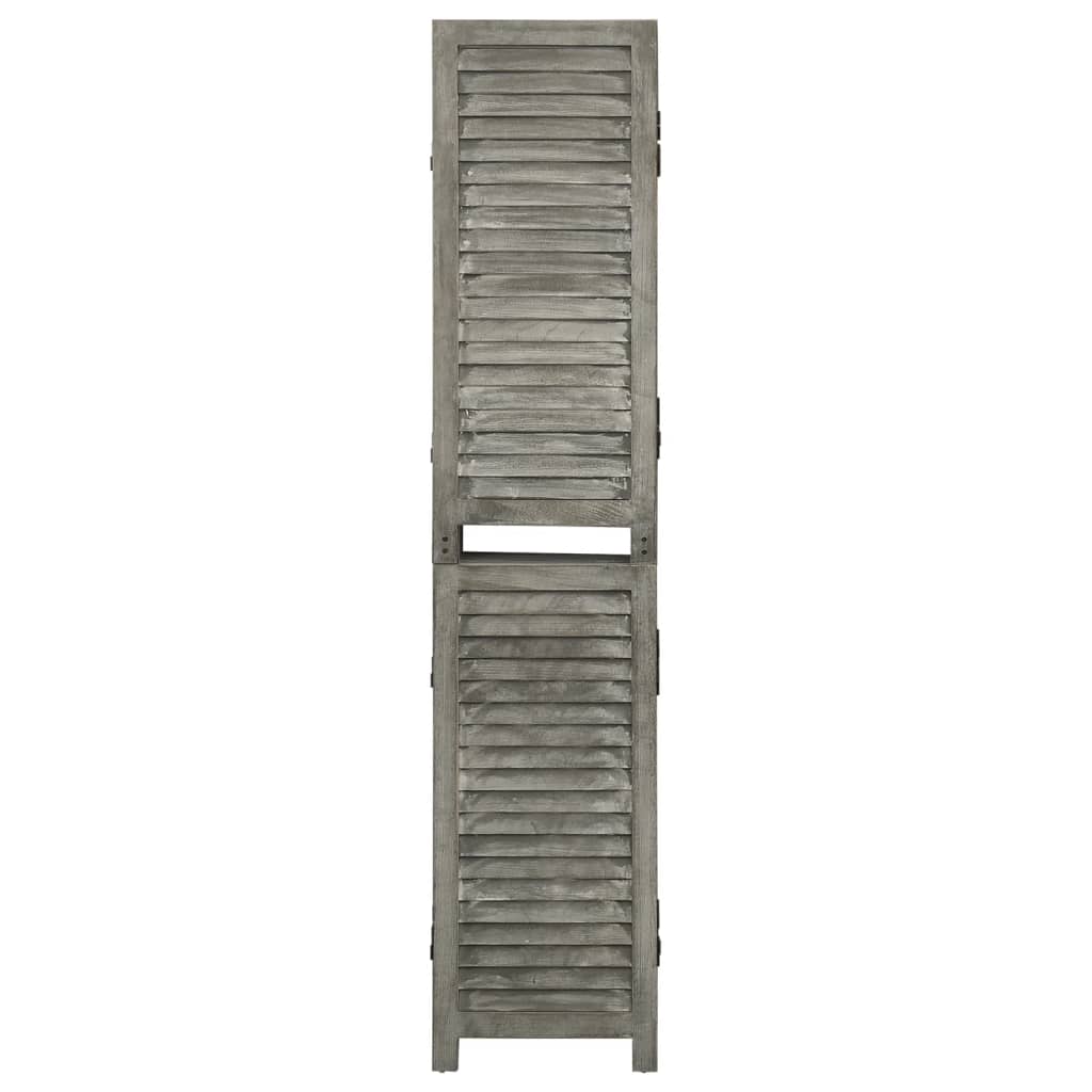 Cloison de séparation 5 panneaux Gris 179×166 cm Bois solide