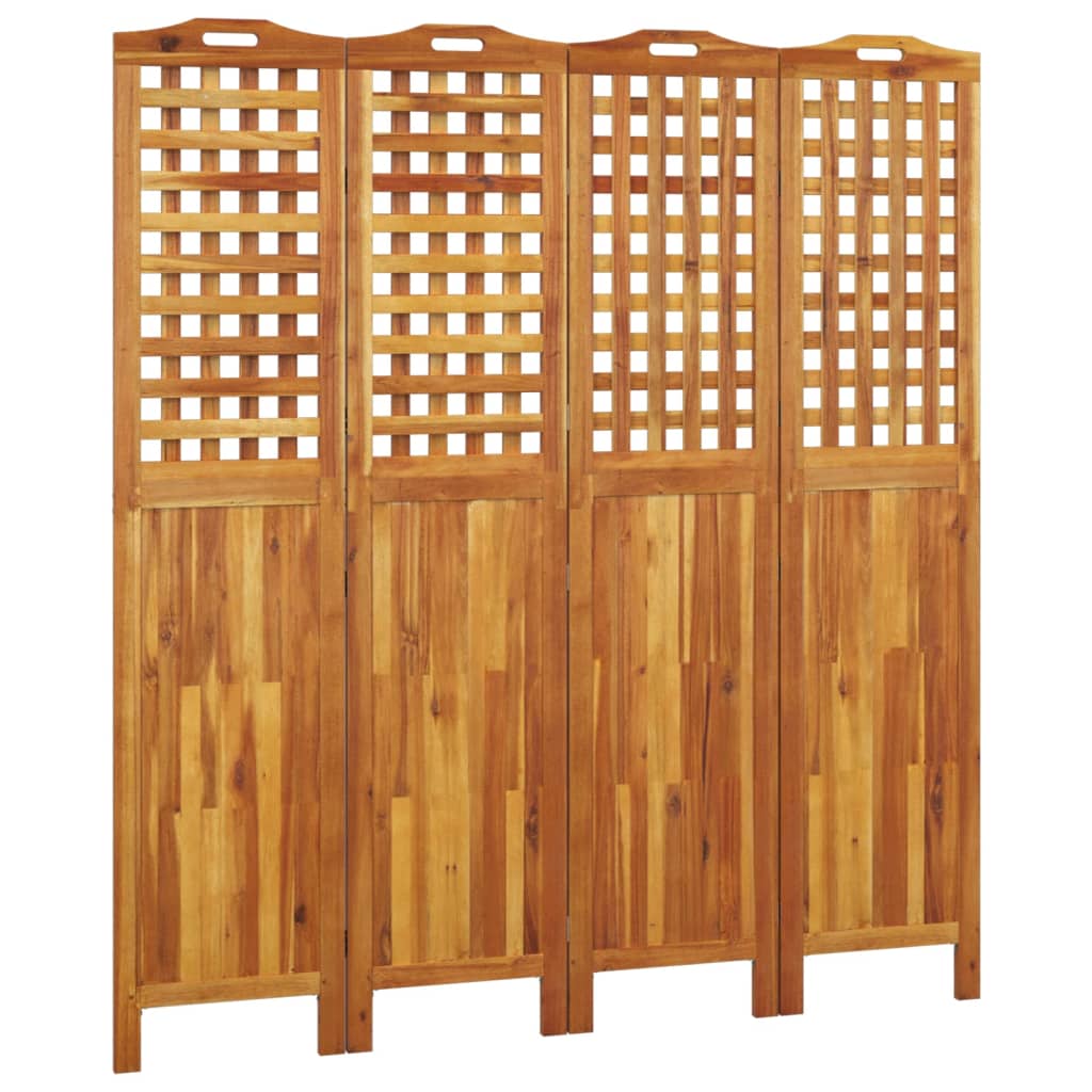 Paravent intérieur 4 panneaux 162x2x180 cm Bois d’acacia