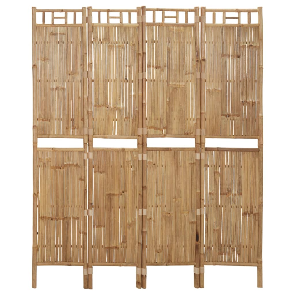 Paravent intérieur 4 panneaux Bambou 160×180 cm