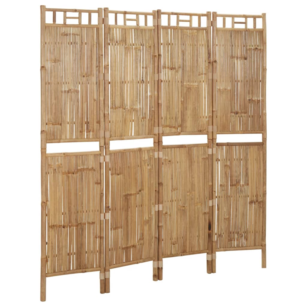 Paravent intérieur 4 panneaux Bambou 160×180 cm