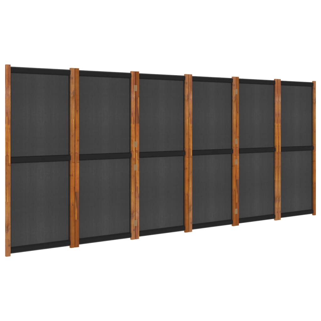 Cloison de séparation 6 panneaux Noir 420×180 cm