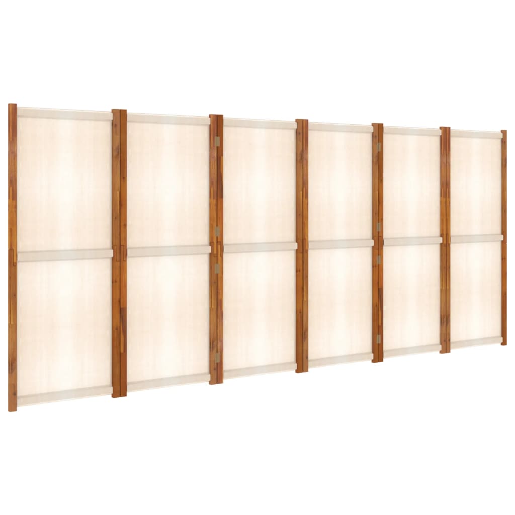 Paravent intérieur 6 panneaux Blanc crème 420×180 cm