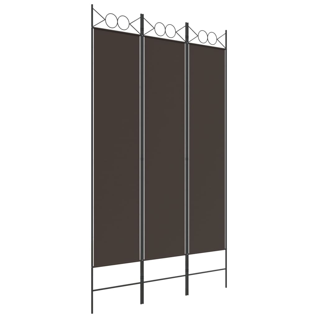 Paravent intérieur 3 panneaux Marron 120×200 cm Tissu