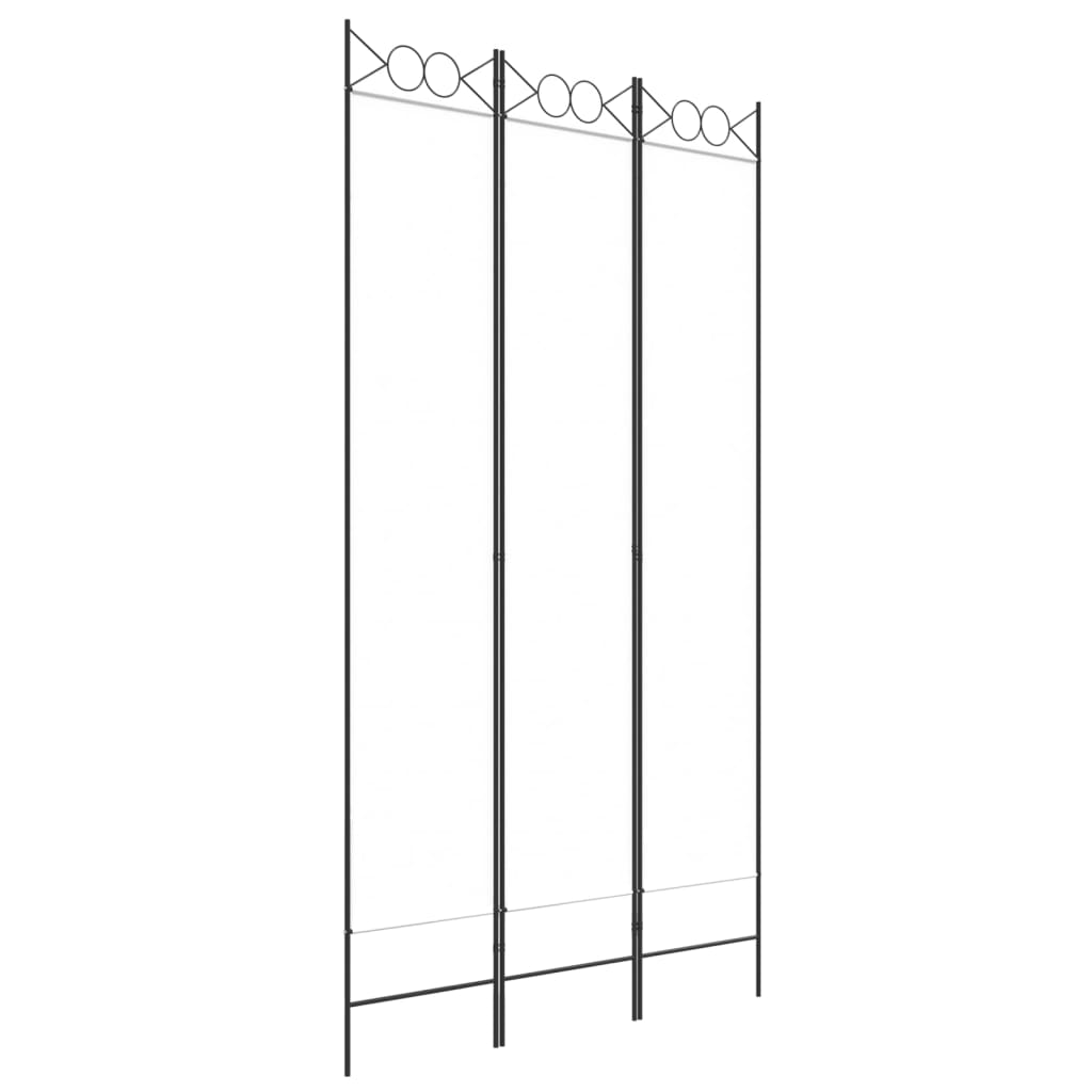 Paravent 3 Panneaux Blanc 150x220 Cm - Séparateur D'espace En Tissu Polyester - Pliable, Facile à Ranger - Pour Chambre, Salon, Bureau, Intimité