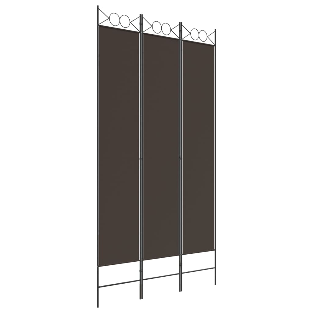 Paravent intérieur 3 panneaux Marron 120×220 cm Tissu