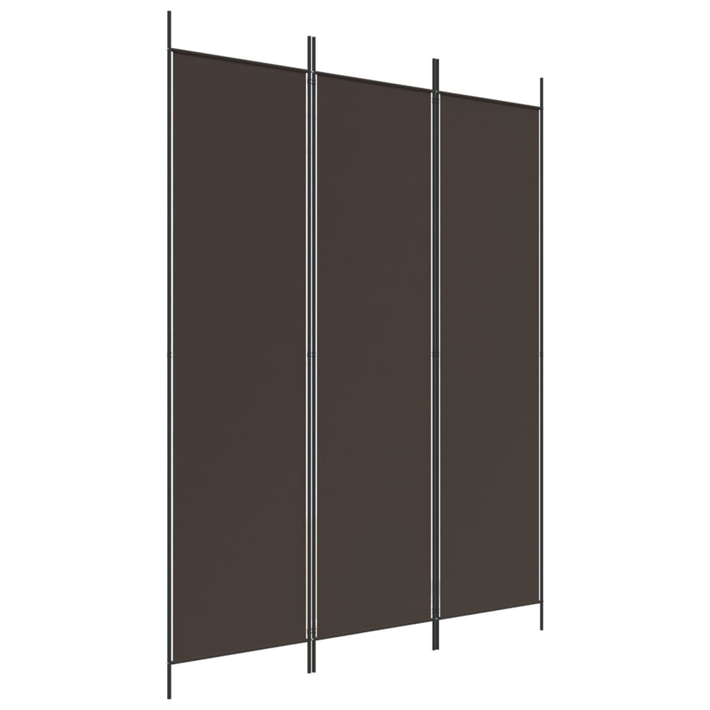 Paravent intérieur 3 panneaux Marron 150×200 cm Tissu