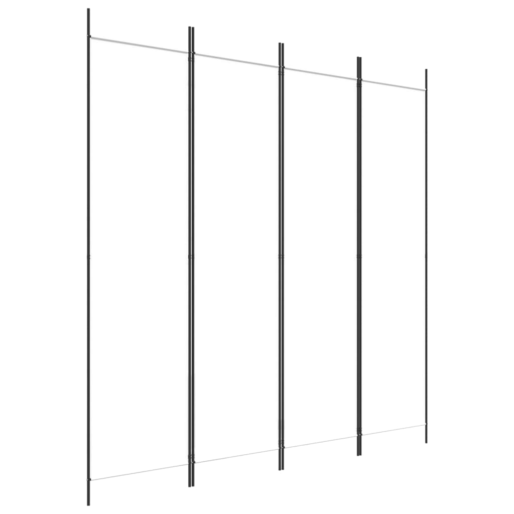 Cloison de séparation 4 panneaux Blanc 200×200 cm Tissu