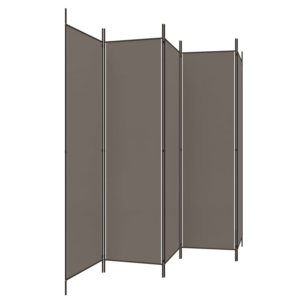 Paravent intérieur 5 panneaux Anthracite 250×200 cm Tissu
