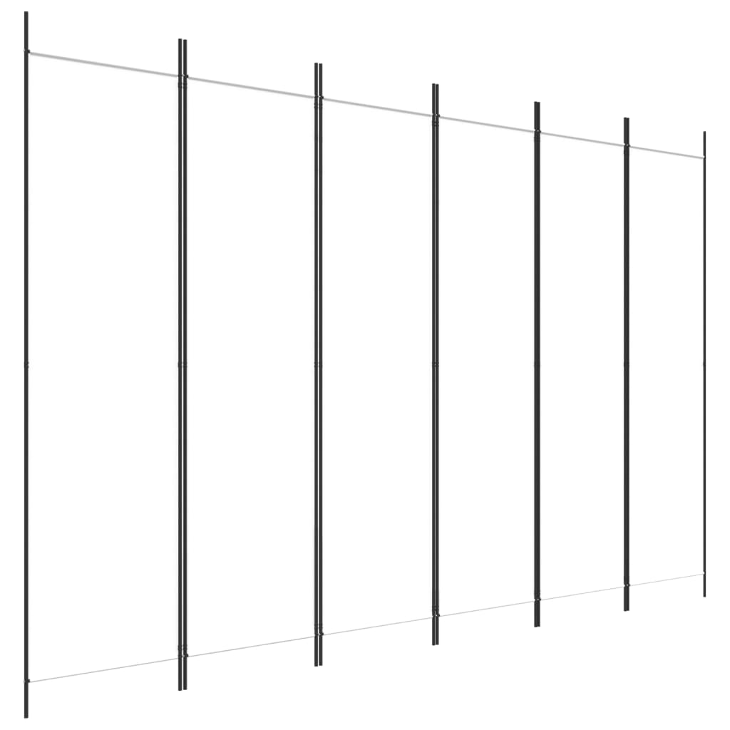 Cloison de séparation 6 panneaux Blanc 300×200 cm Tissu