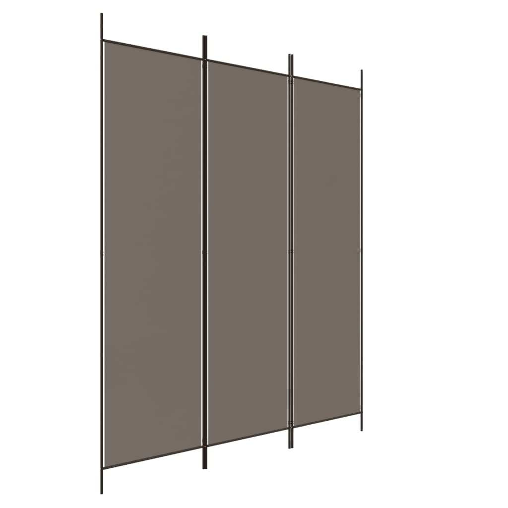 Cloison de séparation 3 panneaux Anthracite 150×220 cm Tissu