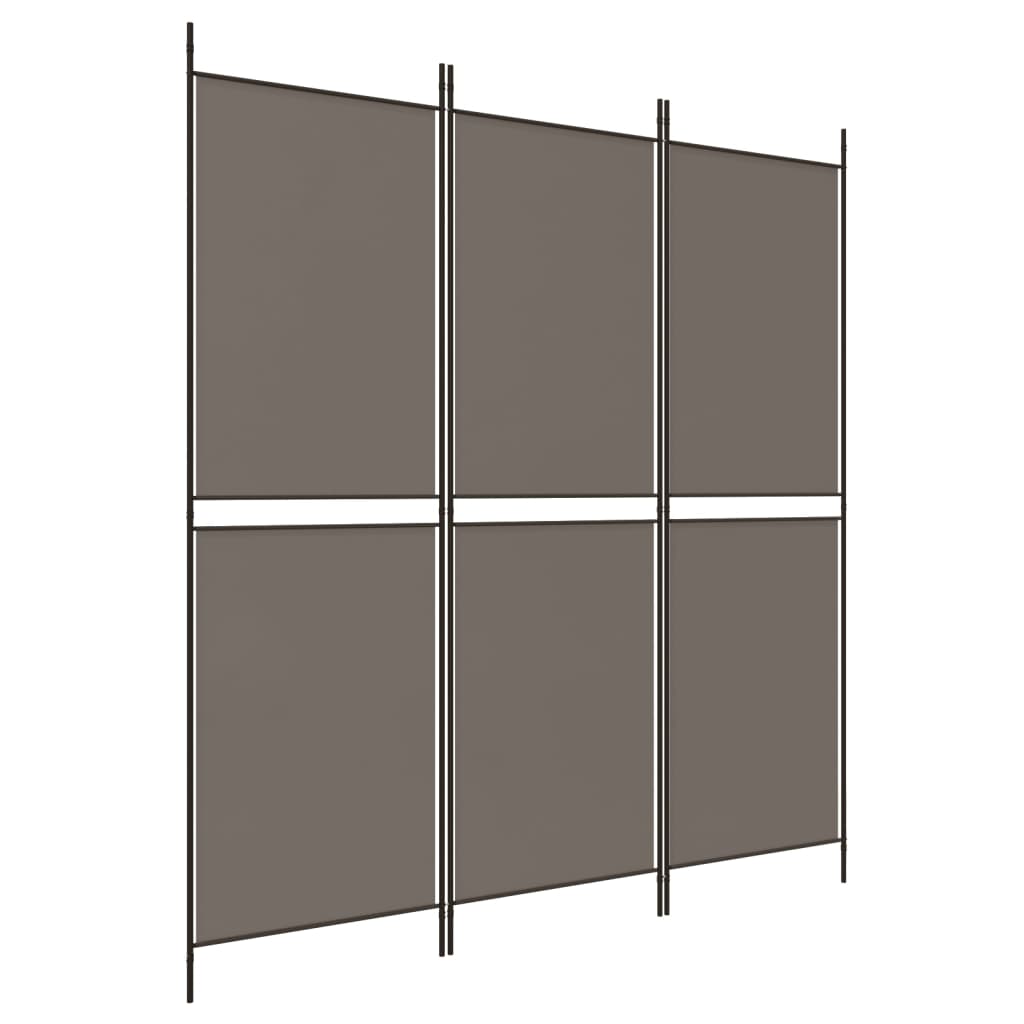 Cloison de séparation 3 panneaux Anthracite 150×200 cm Tissu