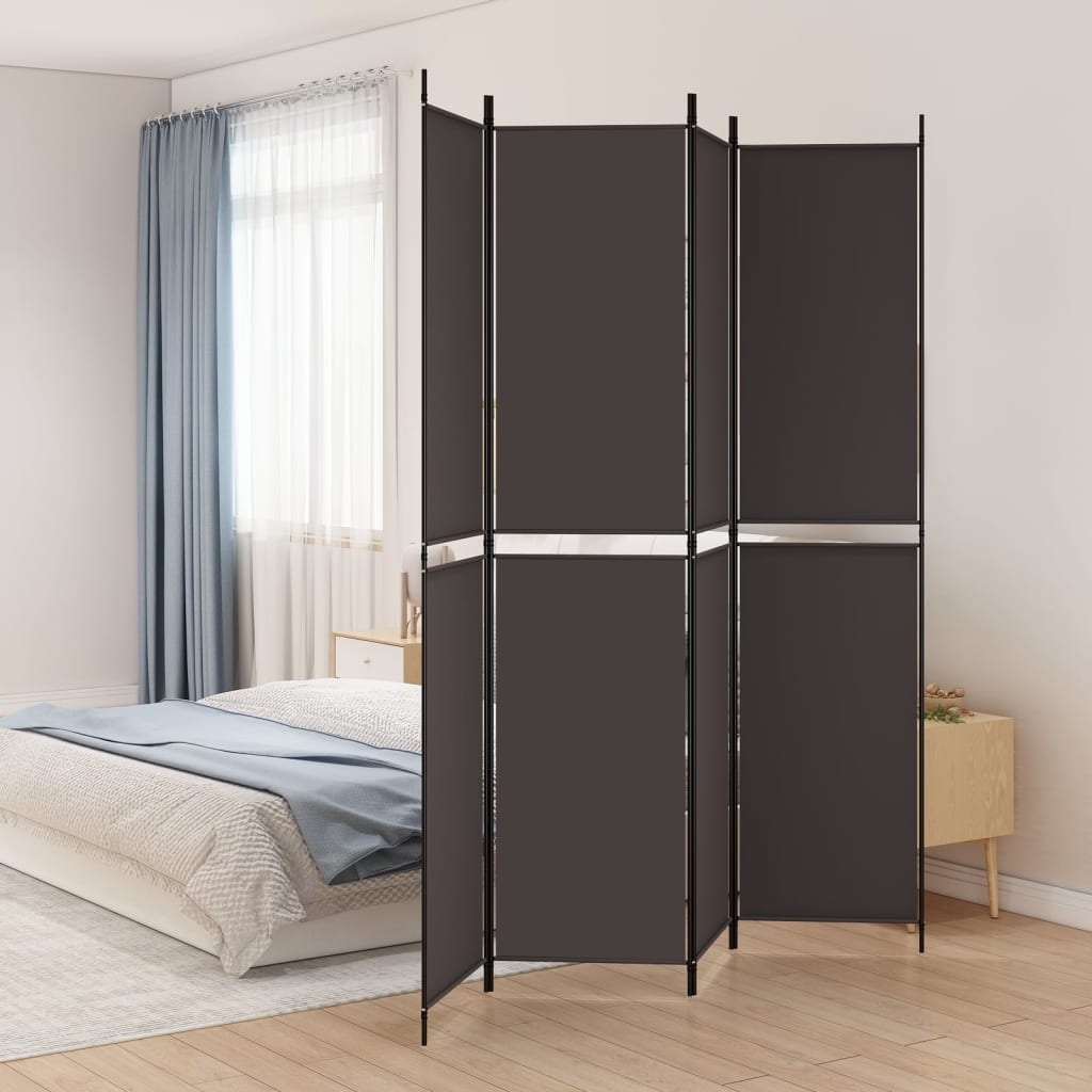 Paravent Intérieur En Bambou Marron 200x250 Cm - Cloison Amovible Style Ondulé - Séparateur De Pièce Design
