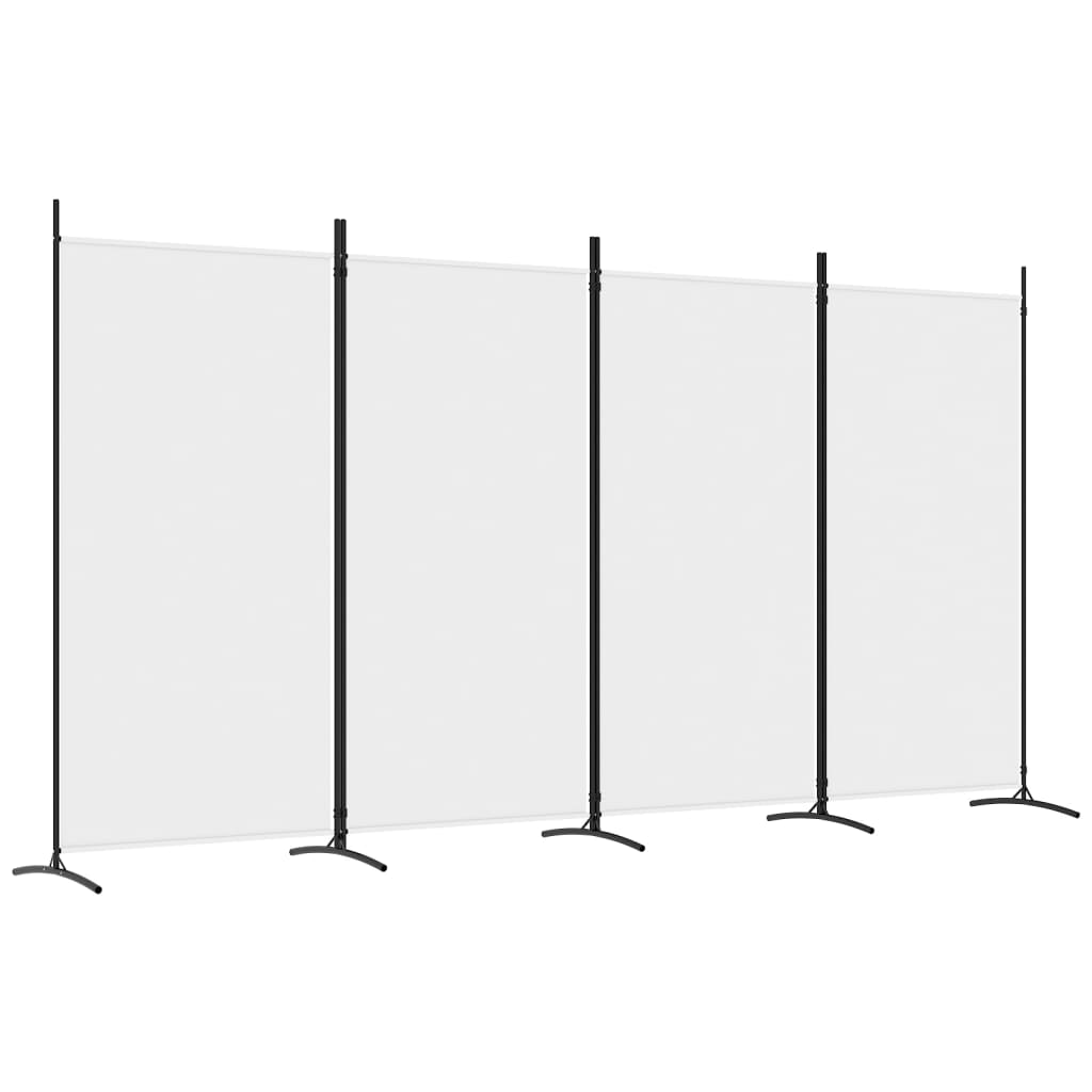Paravent intérieur 4 panneaux Blanc 346×180 cm Tissu