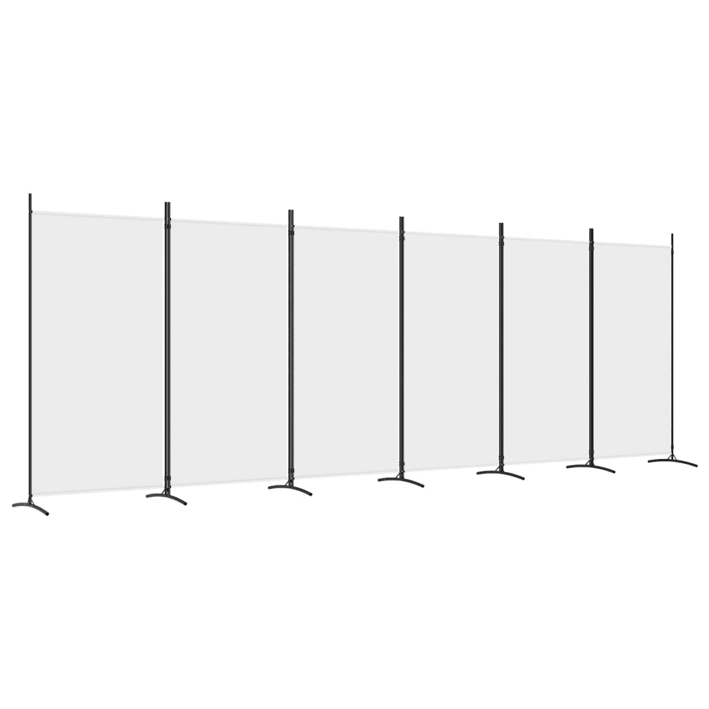 Cloison de séparation 6 panneaux Blanc 520×180 cm Tissu