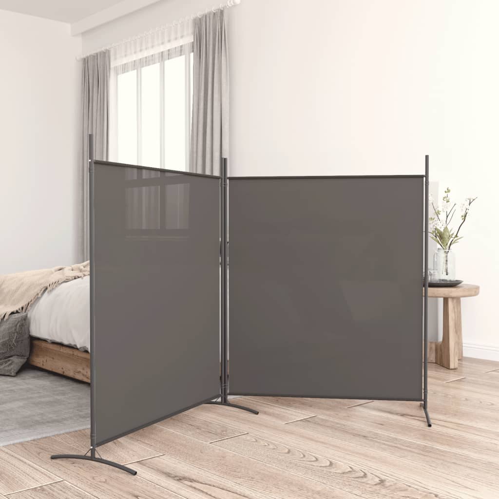 Paravent intérieur 2 panneaux Anthracite 348×180 cm Tissu