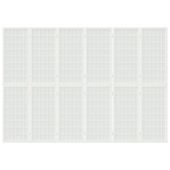 Paravent interieur Cloison de séparation pliable 6 panneaux 240×170 cm Blanc