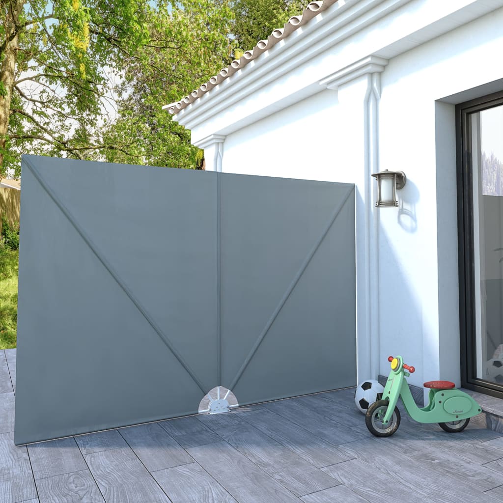 Paravent extérieur pliable de terrasse Gris 300 x 200 cm