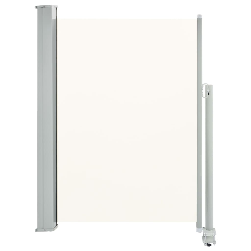 Paravent extérieur rétractable de patio 100 x 300 cm Blanc cassé