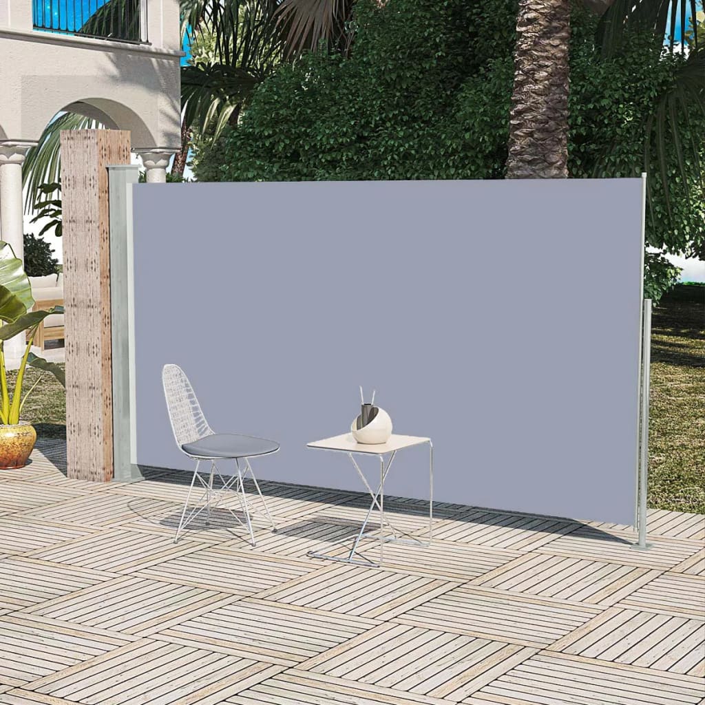 Paravent extérieur rétractable de patio 160 x 300 cm Gris