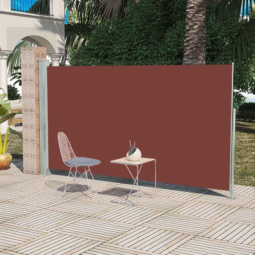 Paravent extérieur rétractable de patio 160 x 300 cm Marron