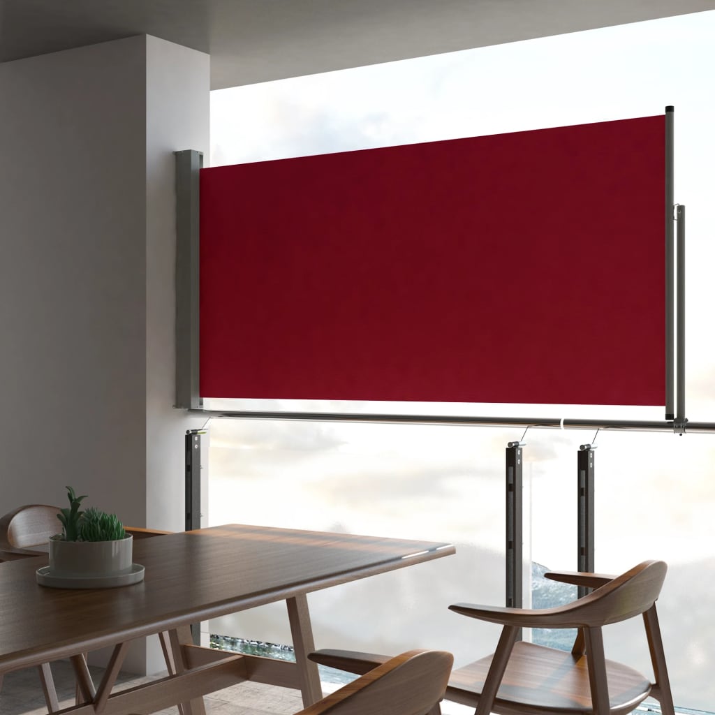 Paravent extérieur rétractable de patio 120×300 cm Rouge