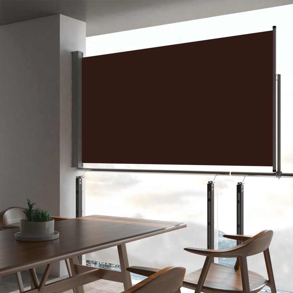 Paravent interieur Paravent extérieur rétractable de patio 160×300 cm Marron