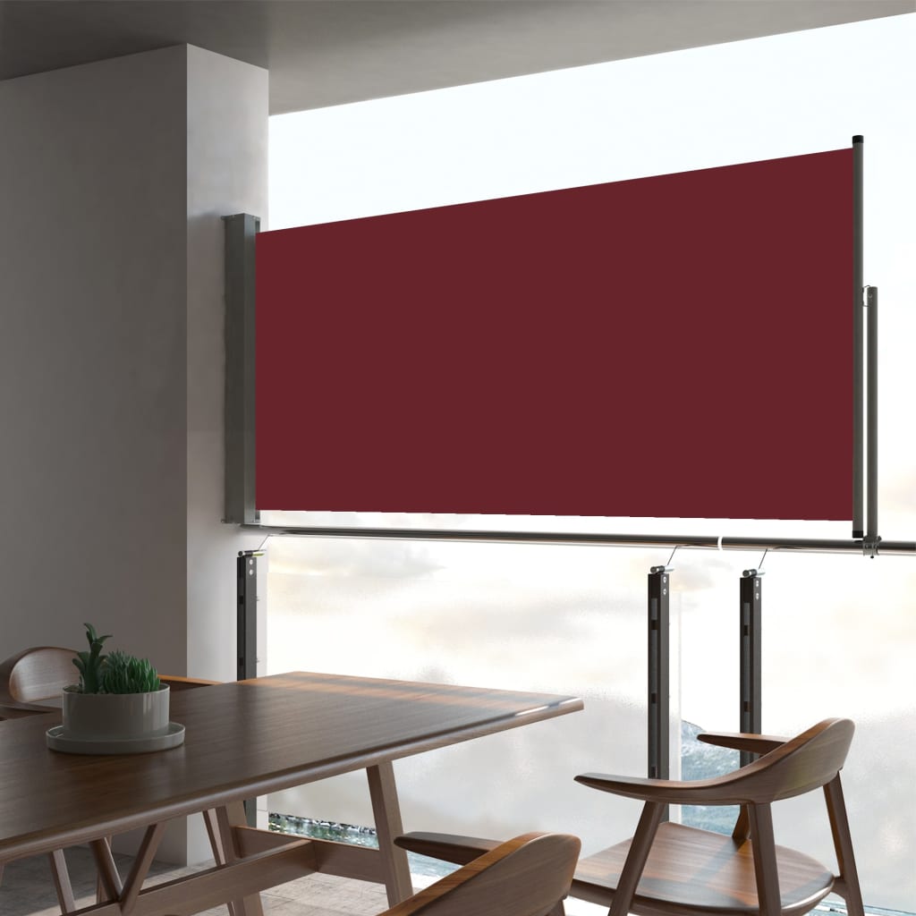 Paravent extérieur rétractable de patio 60×300 cm Rouge