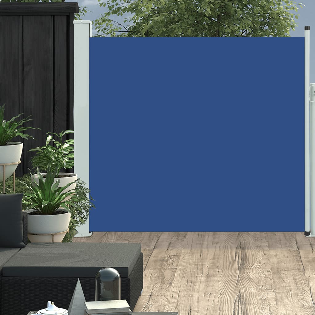 Paravent extérieur rétractable de patio 170×300 cm Bleu