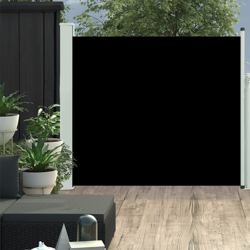 Paravent extérieur rétractable de patio 100×300 cm Noir