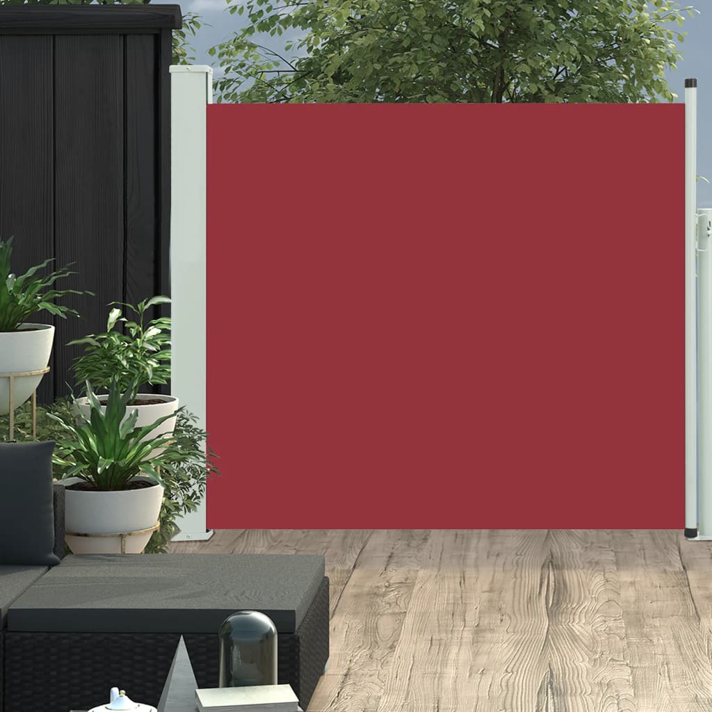 Paravent extérieur rétractable de patio 100×300 cm Rouge