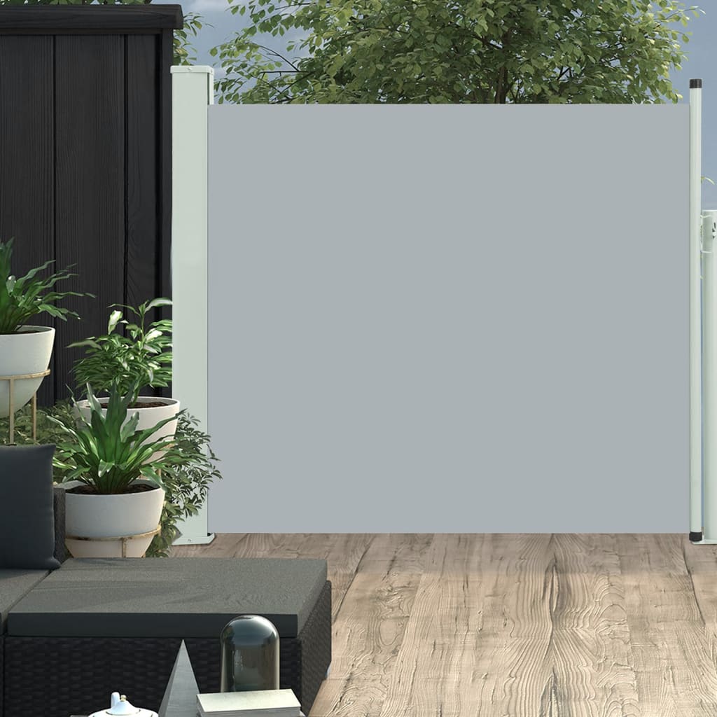 Paravent extérieur rétractable de patio 100×300 cm Gris